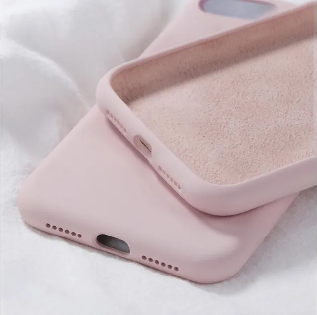 Silicone Solid case for iPhone15 14 11 13Pro 12MAX Soft Tpu Back Cover Fundas