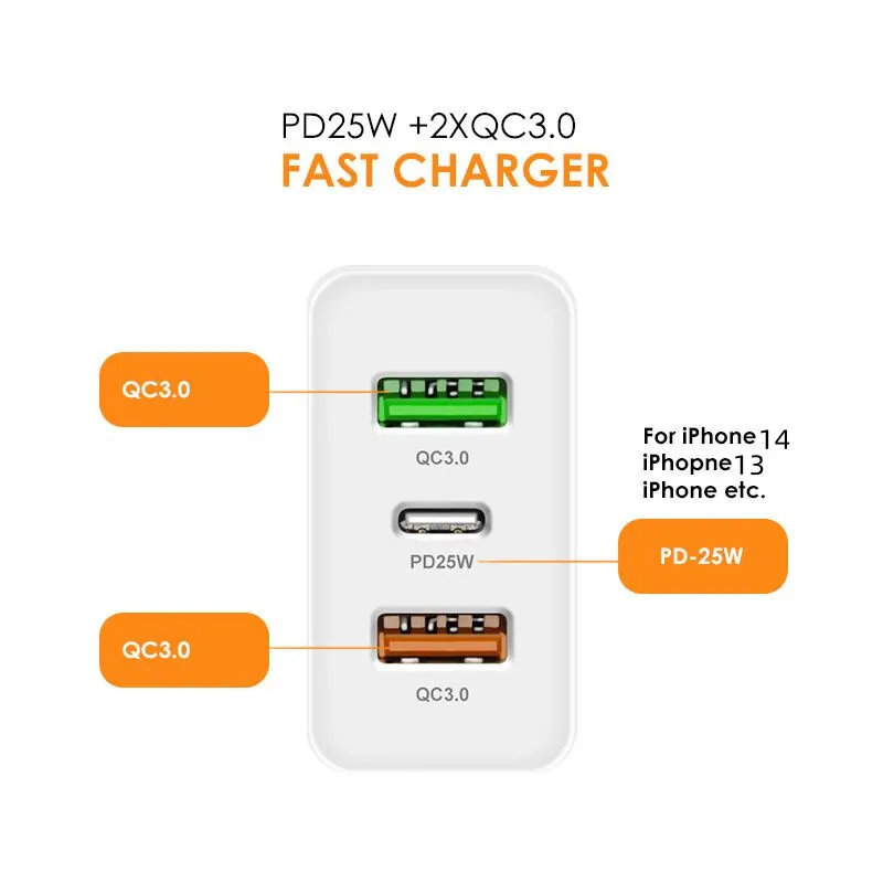 QC3.0 PD 45w sankou Fast Charger Type-c Charging Head Fast Charge Protocols Intelligent Charger for Smart Phone no retail box