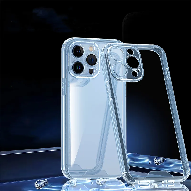 Acrylic TPU Transparent Phone Cases for iphone 14 1.5MM PC Back Cover