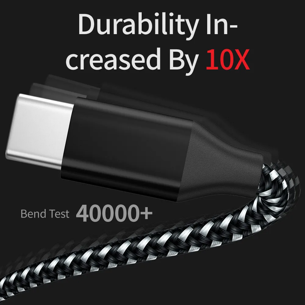 USB Type C Cables Nylon Braided Micro USB Data Line Sync Charger Cable Cord Weave Rope Cable Data Line For Smartphone with 