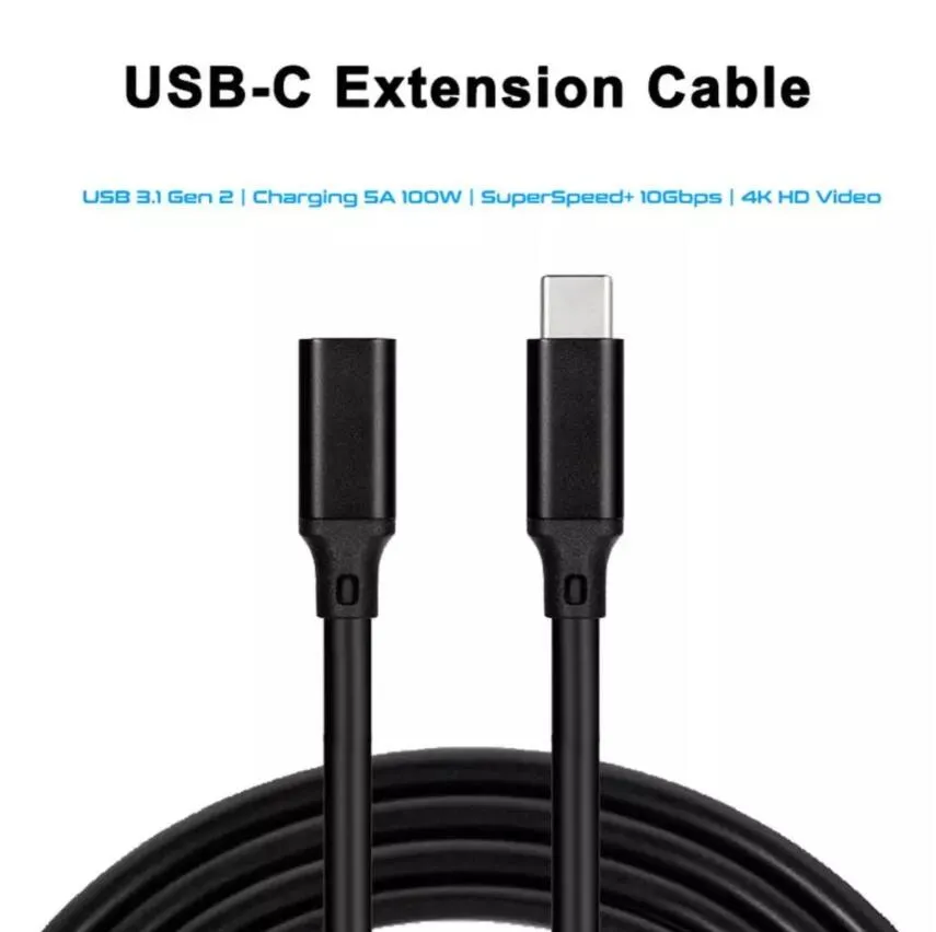 USB 3.1 Extension Cables Gen2 Thunderbolt Cable E-MARK PD 100W 4K Video for Switch Computer laptops Type C 10Gbps Extender Cable