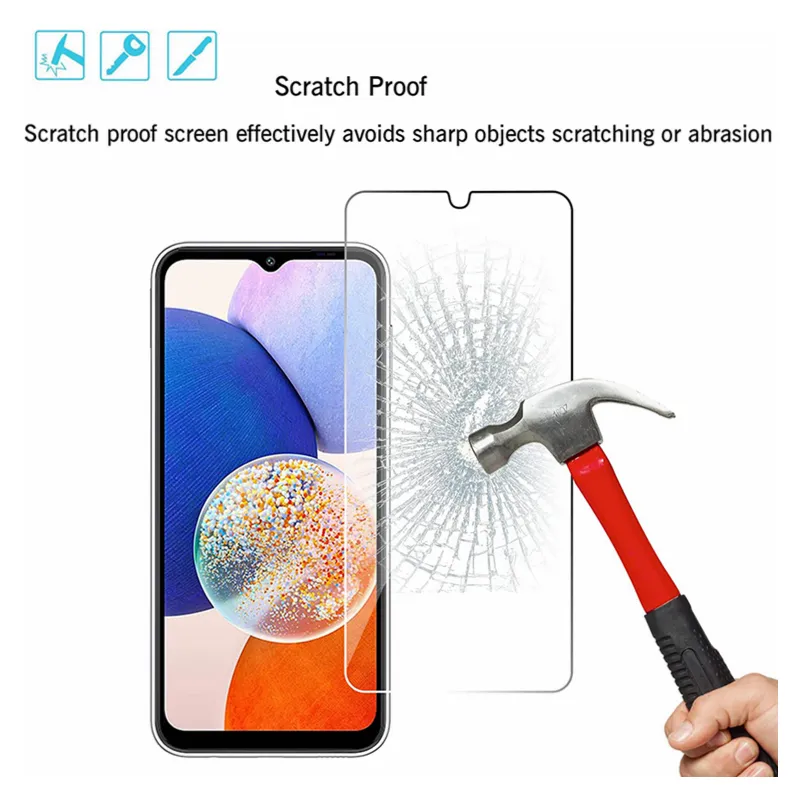 Clear Phone Screen Protectors for iPhone 15 14 Pro Max 13 12 Samsung A15 A05s A05 A54 A34 A24 A14 5G 4G A04s A23 A53 A03s A13 Moto G Power 2024 Play Stylus Tempered Glass