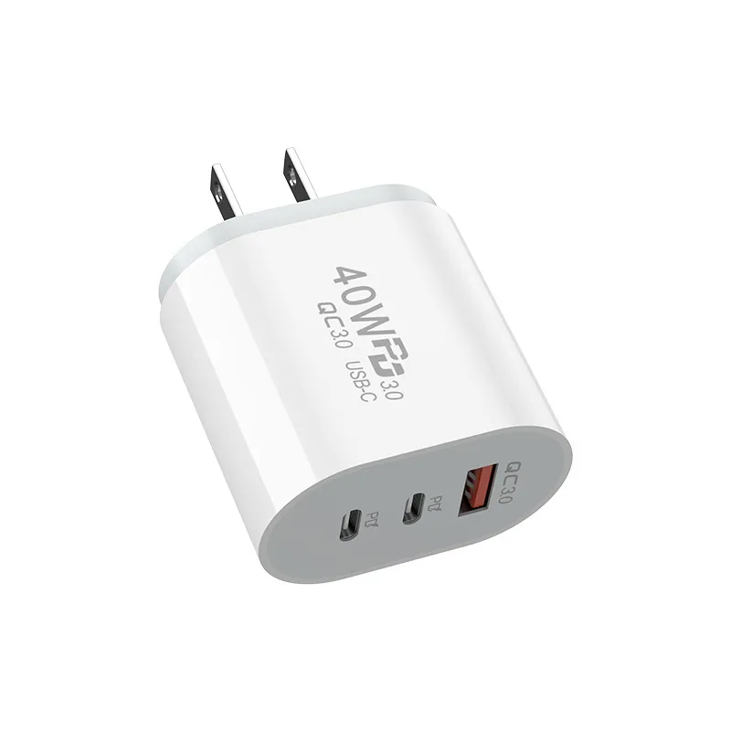 40W 3A 3 Ports Cell Phone Chargers Dual PD Type c Wall Charger Fast Charging Power Adapters For Samsung s20 s22 Utral Htc Xiaomi Huawei