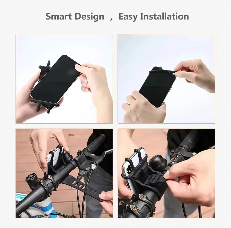 Adjustable Bicycle Phone Holder for iPhone Samsung Universal Mobile Cell Bike Handlebar Clip Stand GPS Mount Bracket