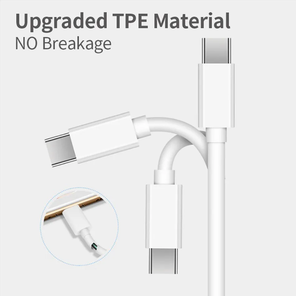 USB C To USB Type C Cables PD Fast Charging 65W for Macbook Samsung S23 S22 S21 Note 20 Quick Charge