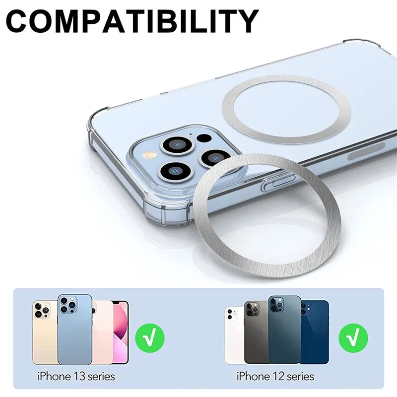 Magsafe Magnetic Metal Plate Sticker Rings Circle For Wireless Charger Magnet Car Mobile Phone Holder Iron Sheet For iPhone 14 13 12 pro max