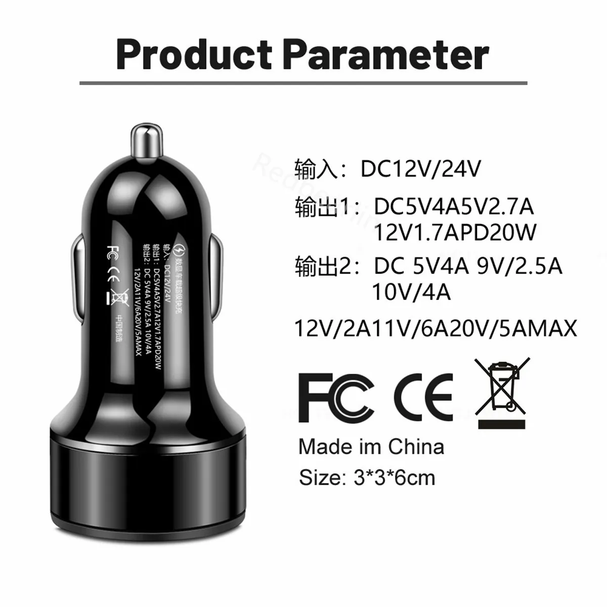 PD Car Charger 20W Fast Charging Car Phone Charger With LED Display For iPhone 12 13 14 Xiaomi Huawei Samsung USB Type C Charger In Car