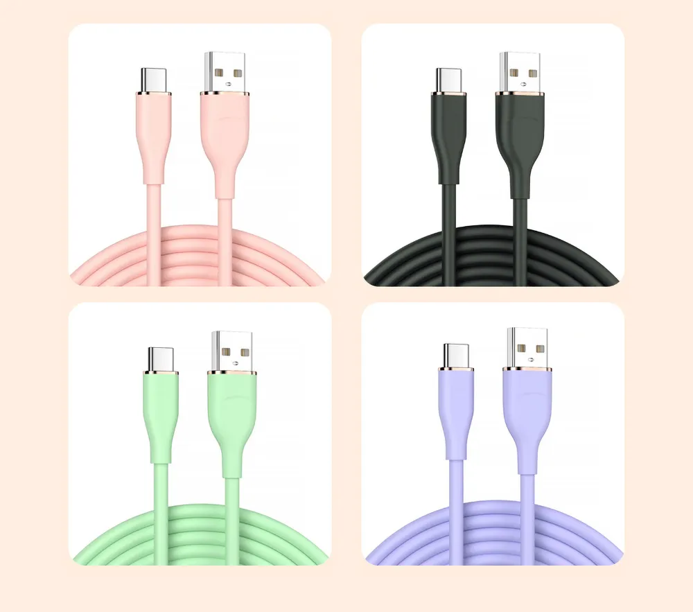 6A 66W Fast Charging USB C Cable Liquid Silicone Type C Data Cord For Xiaomi Mi 12 11 Samsung S22 Huawei P50 POCO F4 M5 Oneplus