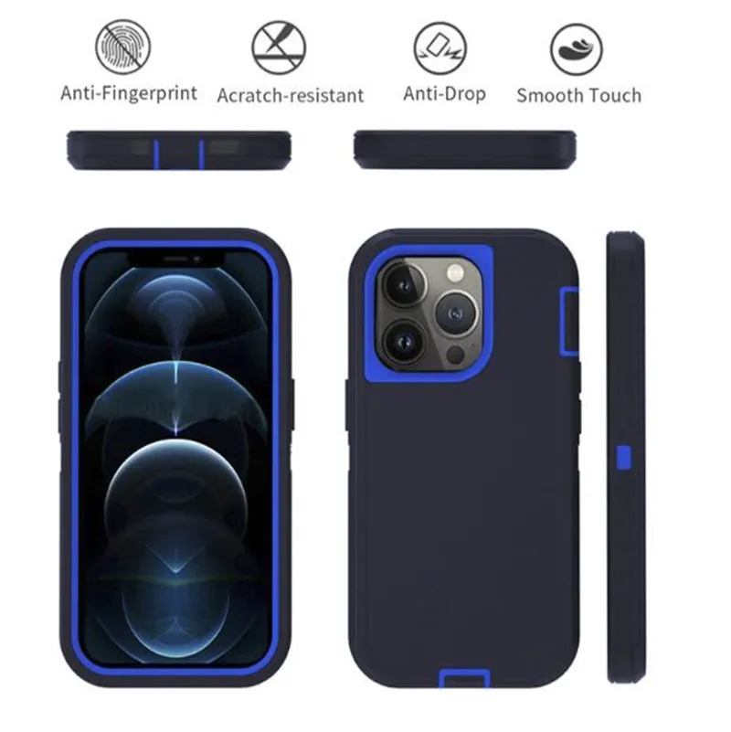 Defender Armor Heavy Duty Phone Cases Hybrid Military Robot 3 In 1 Shockproof Cover Holster Clip For Iphone 15 14 13 12 11 Pro Max Mini X XS XR Plus samsung S23 S22 ultra