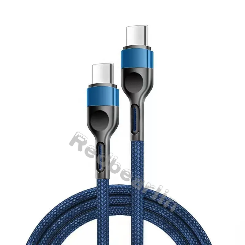 Fast Quick Charging Fabric Alloy 1M 2M 3M C to C USB-C To Type c Cable Cord Line For Samsung S10 S20 S22 S23 Htc lg Android phone C/C