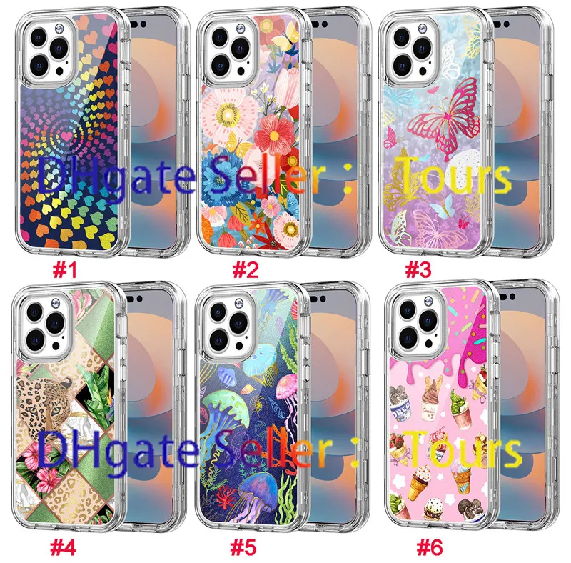 Phone Case For Iphone 15 Pro Max Three Layer Heavy Duty Protection Cover for iPhone 14 13 12 11