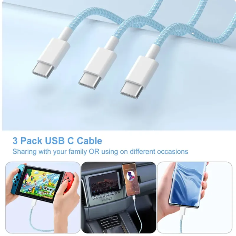 PD 60W Fast Charger Cable USB C to USB Type C Cable For Apple iPhone 15 Pro Max 15 Pro 15 Puls Charging Data Line