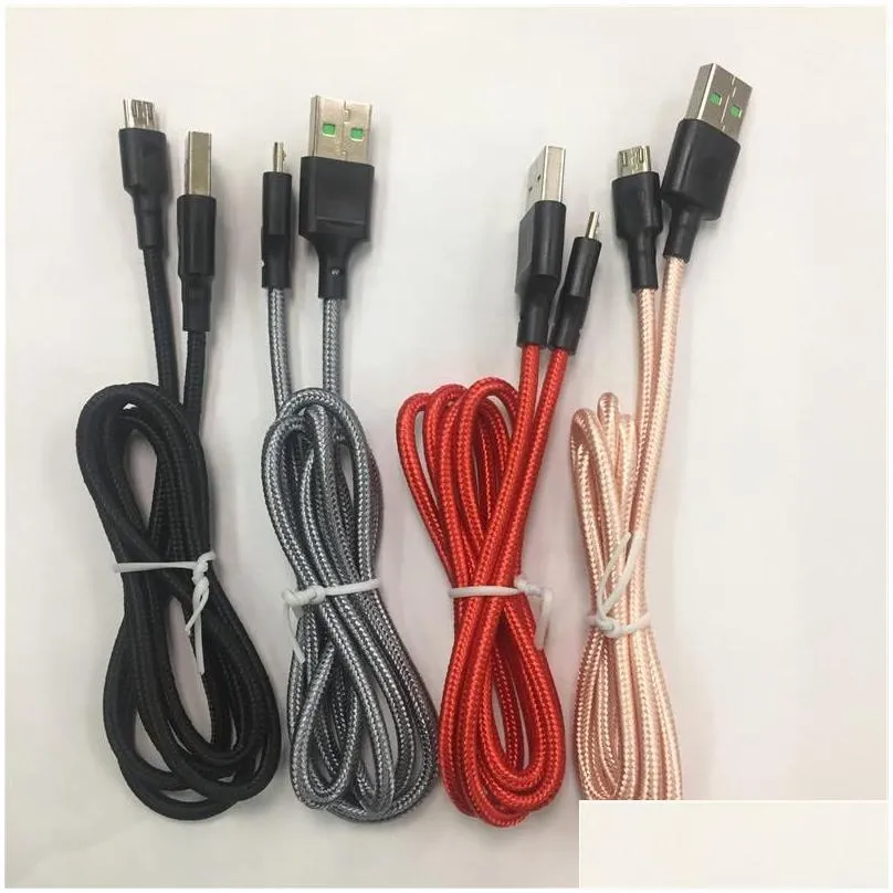 braided cables 1m/3ft 2m/6ft /10ft type c v8 micro usb data sync 2a fast  cable cord weave rope line for universal phone