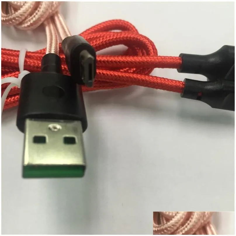 braided cables 1m/3ft 2m/6ft /10ft type c v8 micro usb data sync 2a fast  cable cord weave rope line for universal phone