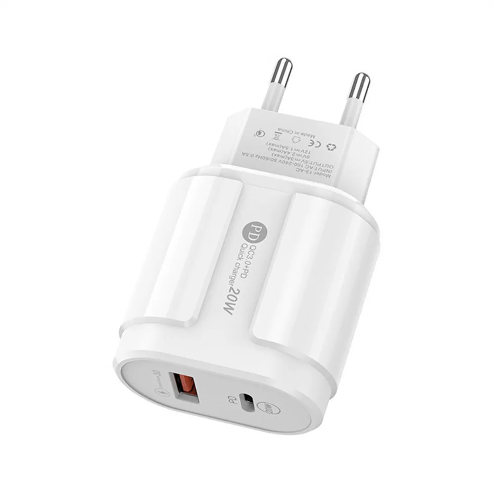 PD 20W Quick Charger QC3.0 5V 2.4A Type-C Universal Phone Charger Wall fast Chargers USB Power Adapter Charging