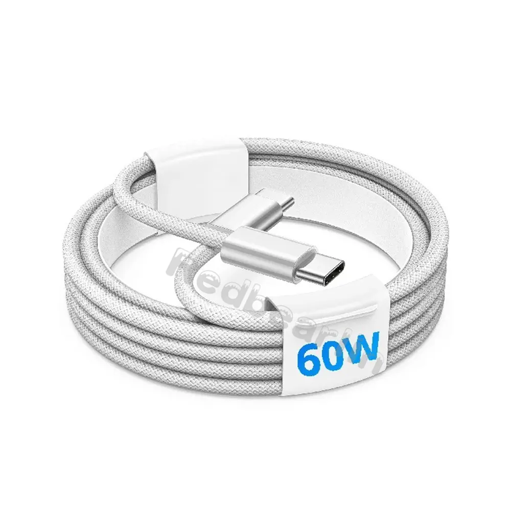 1M 2M 3M 60W Fabric Nylon 3A Type c to type c PD Cable USB C C-C Cables For Samsung S20 S22 S23 Xiaomi Huawe Phone