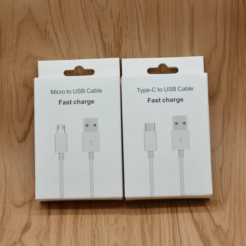 Type C Cable 1m high speed USB micro usb-c cable data sync charger cable White With Retail package