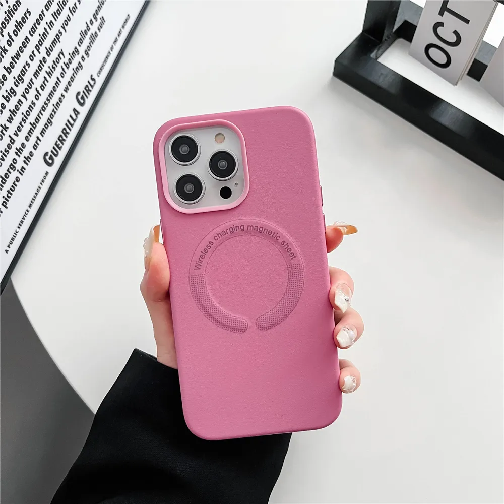 Shockproof Case Phone Leather Case With Wireless Charger For Magsafe Case For Iphone 15 Pro Max 14 13 12 11 XR