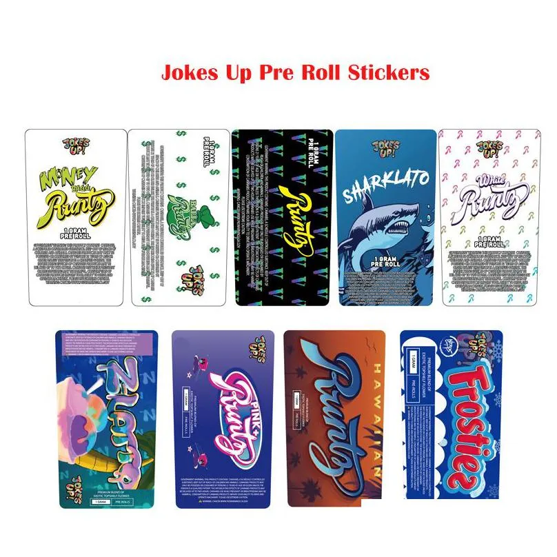 wholesale connected preroll tube packaging label customized stickers printing pre roll sticker cali packs joint tubes label runtz