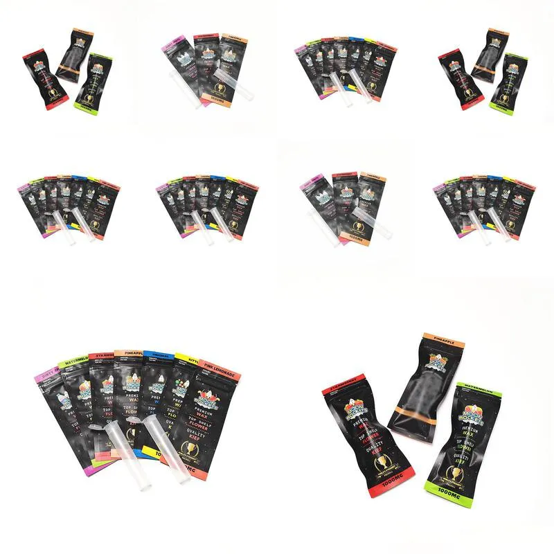 wholesale zipper mylar bags 1000mg moonrockets pre roll bag and plastic tube 7 options customized joint package set