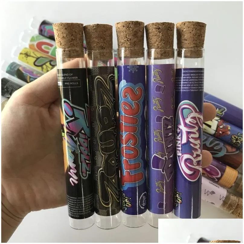 wholesale coated paper sticker custom for glass plastic preroll tubes pre roll label jokes up moon rock lemonnade white runtz