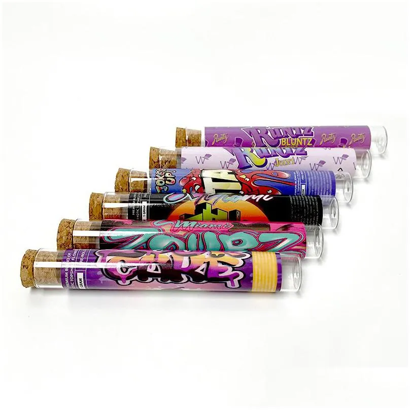 wholesale coated paper sticker custom for glass plastic preroll tubes pre roll label jokes up moon rock lemonnade white runtz