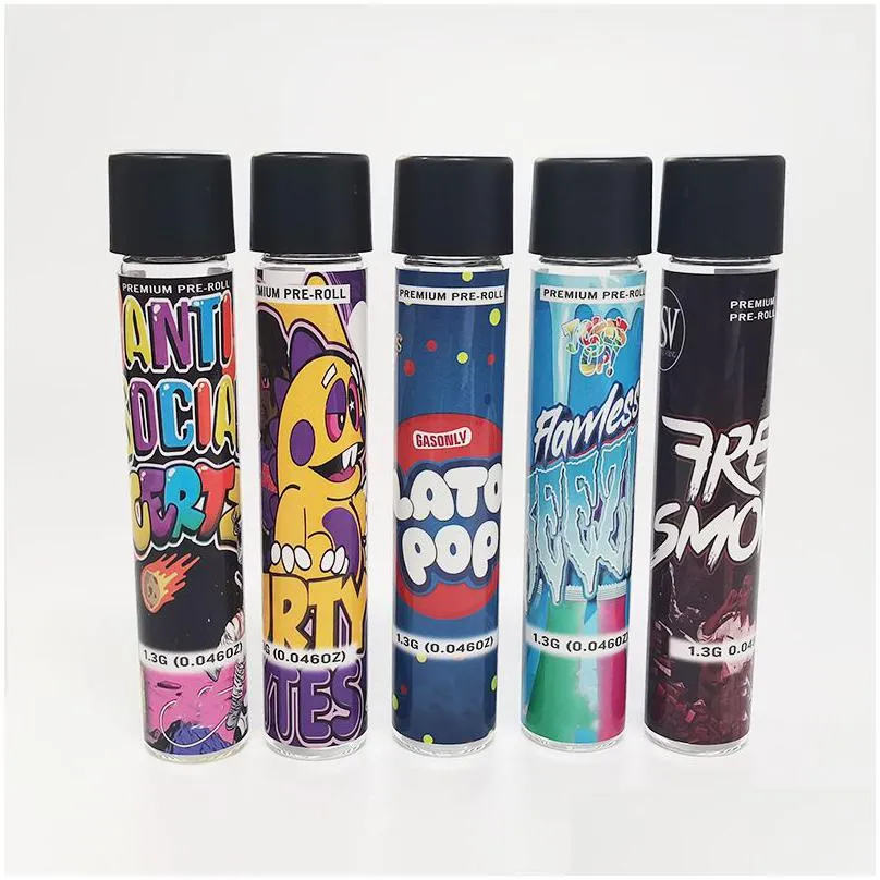 wholesale preroll tube strain stickers cookie 10 options printed labels customized sticker logo pre rolled cone label