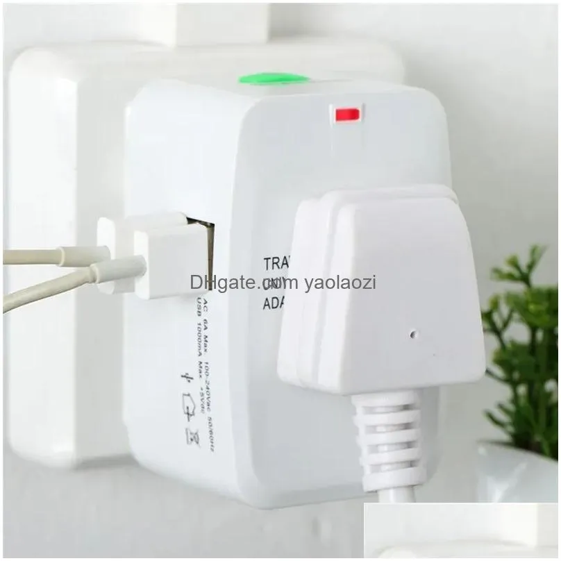 all in one universal global international plug adapter 2 usb port world travel ac power  adaptor with au us uk eu plug with retail