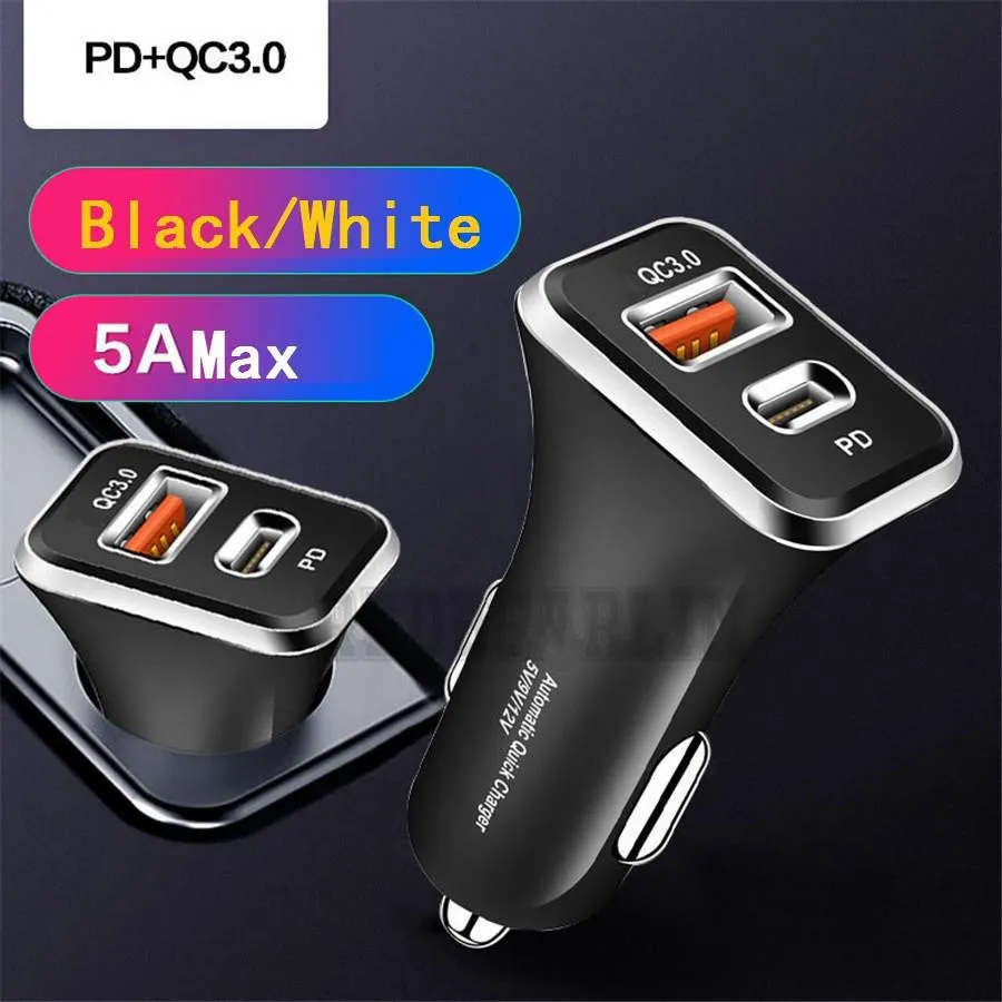 38W PD20W Type c USB C Car charger Fast Quick Charging Dual Ports PD Car Chargers For IPhone 11 12 13 14 15 Pro max Samsung s10 s20 htc S1