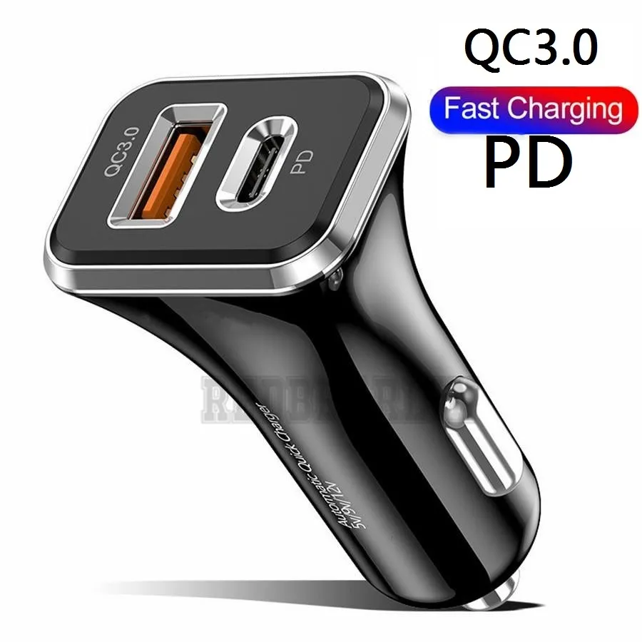 38W PD20W Type c USB C Car charger Fast Quick Charging Dual Ports PD Car Chargers For IPhone 11 12 13 14 15 Pro max Samsung s10 s20 htc S1