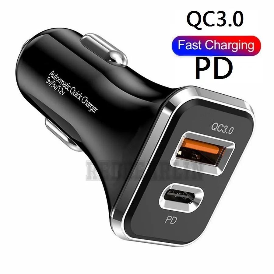 38W PD20W Type c USB C Car charger Fast Quick Charging Dual Ports PD Car Chargers For IPhone 11 12 13 14 15 Pro max Samsung s10 s20 htc S1