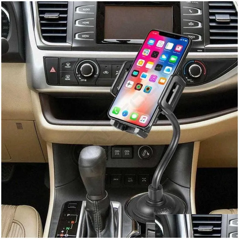 Weathertech Cup Holder Universal Cell Phone Mount 2 In 1 Car Cradles Adjustable Gooseneck Holders Car Phone Holder For Any Cellphones