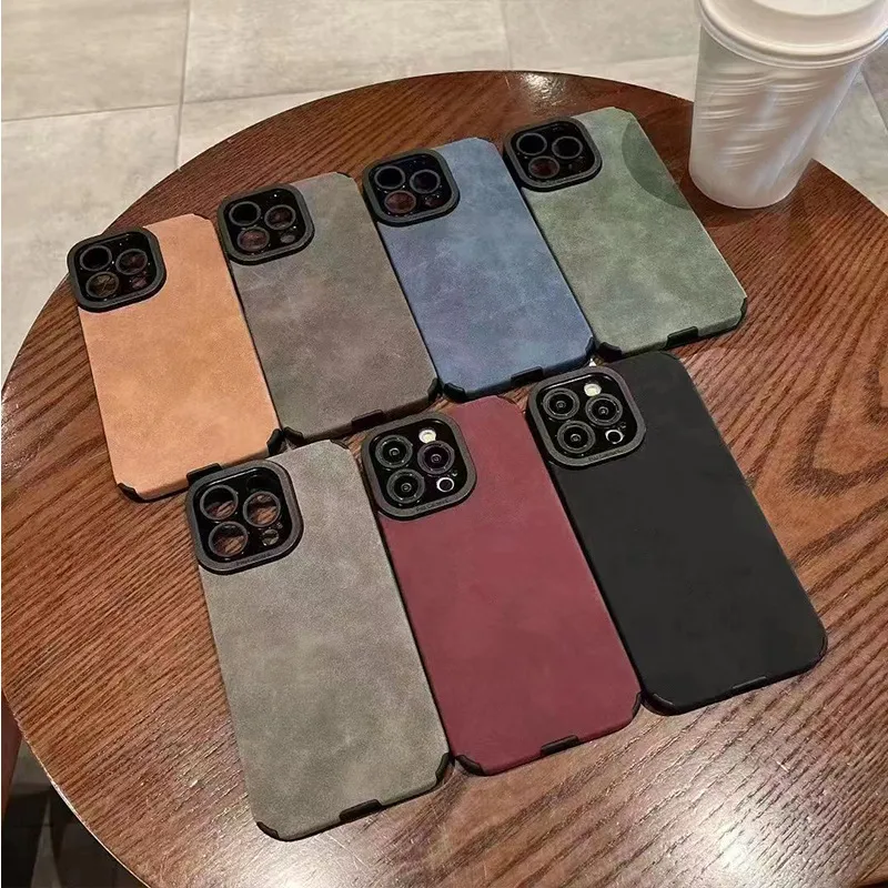 Plush leather phone case suitable for 14 simple plush leather 12/xsmax11 soft protective case