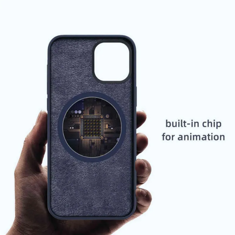 Luxury PU Silicone Magnetic Phone Case with Animation Magnetic Leather Phone Cover for iphone 15 15 Pro Max plus