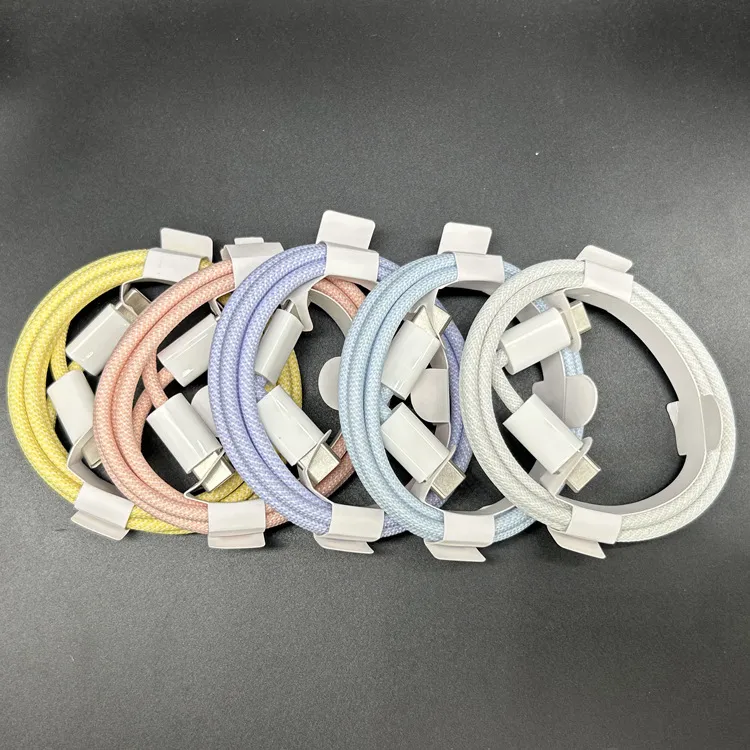 OEM Quality 60W PD Cables for iPhone 15 pro max Fast Charging 1m 3FT USB C to Type C Braided Cable Charging Cords Quick iPhone Charger Cord Data Cable Colorful