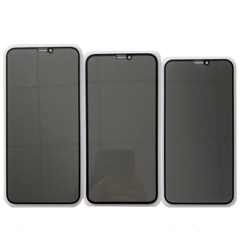 Transparent Privacy Glass Black Cover Screen Protector For iPhone 11 Pro XR XS Max X 15 14 13 12 Mini 8 7 6 Plus SE20 Tempered glass Protective Film for iphone