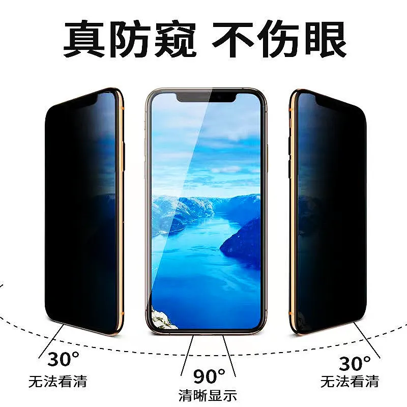 Transparent Privacy Glass Black Cover Screen Protector For iPhone 11 Pro XR XS Max X 15 14 13 12 Mini 8 7 6 Plus SE20 Tempered glass Protective Film for iphone