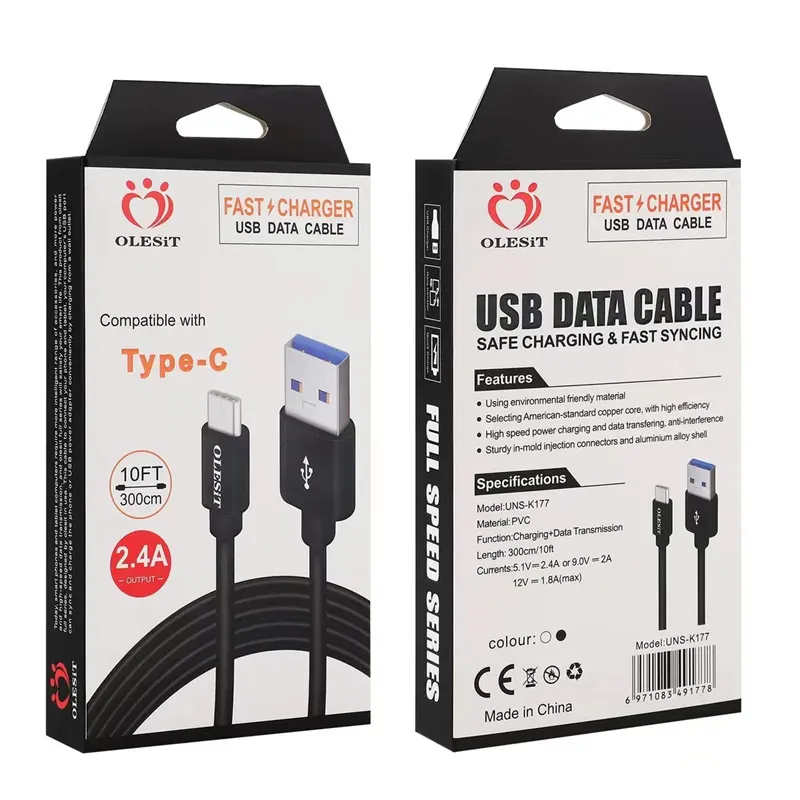 Cell Phone Cables 27W 30W 60W USB 5pin charging phone charger data Sync Charge cable for smartphone samsung huawei Type-c to type-c 3ft 6ft 10ft retail box