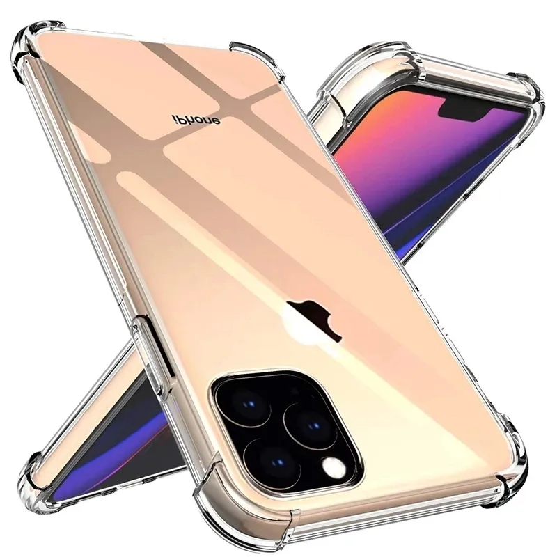 Luxury Shockproof Transparent Case For iPhone 15 14 13 12 11 Pro Max X Xs XR Max 7 8 Plus Bumper Cases Cover