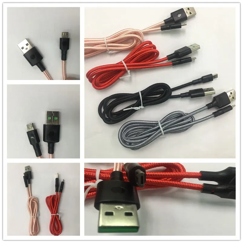 Braided USB Cables Type C V8 Micro 1M/3ft 2M/6ft 3M/10ft Data 2A Fast Charger Cable Cord Weave Rope Line And C To C Cable for For phone