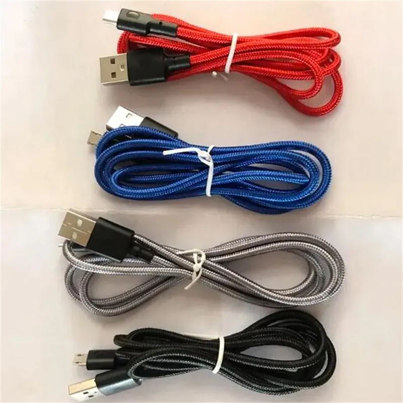 Braided USB Cables Type C V8 Micro 1M/3ft 2M/6ft 3M/10ft Data 2A Fast Charger Cable Cord Weave Rope Line And C To C Cable for For phone