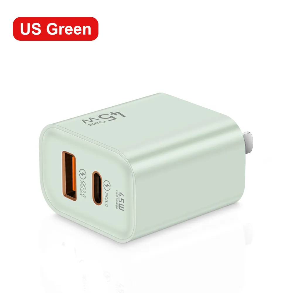 45W USB Charger Fast Charging USB Type C Wall Charger PD QC3.0 Quick Charge for IPhone Samsung S23 S21 Laptop Tablet