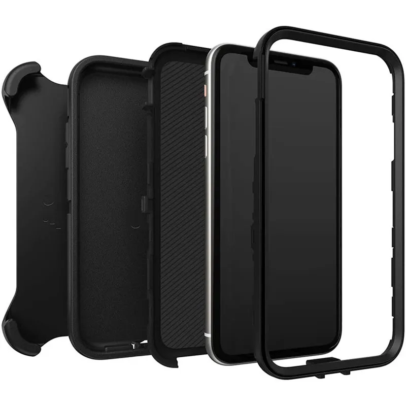 Phone Case For iPhone 15 14 Plus 13 12 11 Pro Max XR XS Max Heavy Duty Shockproof Belt Clip Holster Kickstand Military Grade Protection Defender Cover