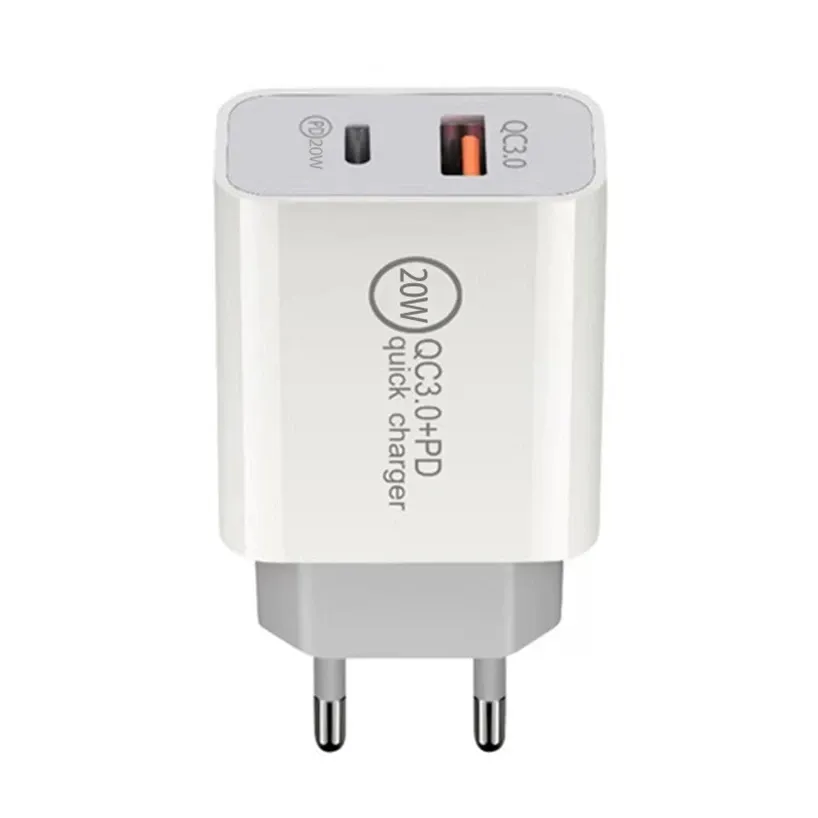 25W PD Type USB C QC3.0 Dual Port Quick Charger PD 20W Type-C USB QC 3.0 Fast Charging Travel Adapter For iPhone samsung