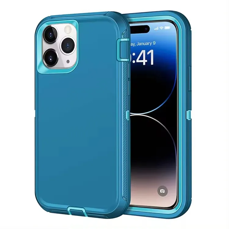 Defender Case Phone Case For iPhone 15 15 Pro Max 14 13 12 11 Xs Max XR Xs X 7 8 Plus Heavy Duty Hybrid Robot Case Military Grade Shockproof Cases & Belt Clip Holder