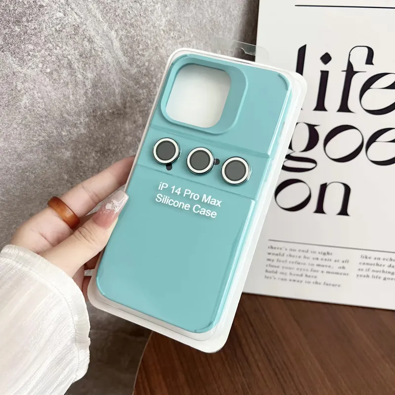 silicone phone case with lens film set for iphone new style tpu phone back cover for iPhone 16 15 14 13 12 ful case