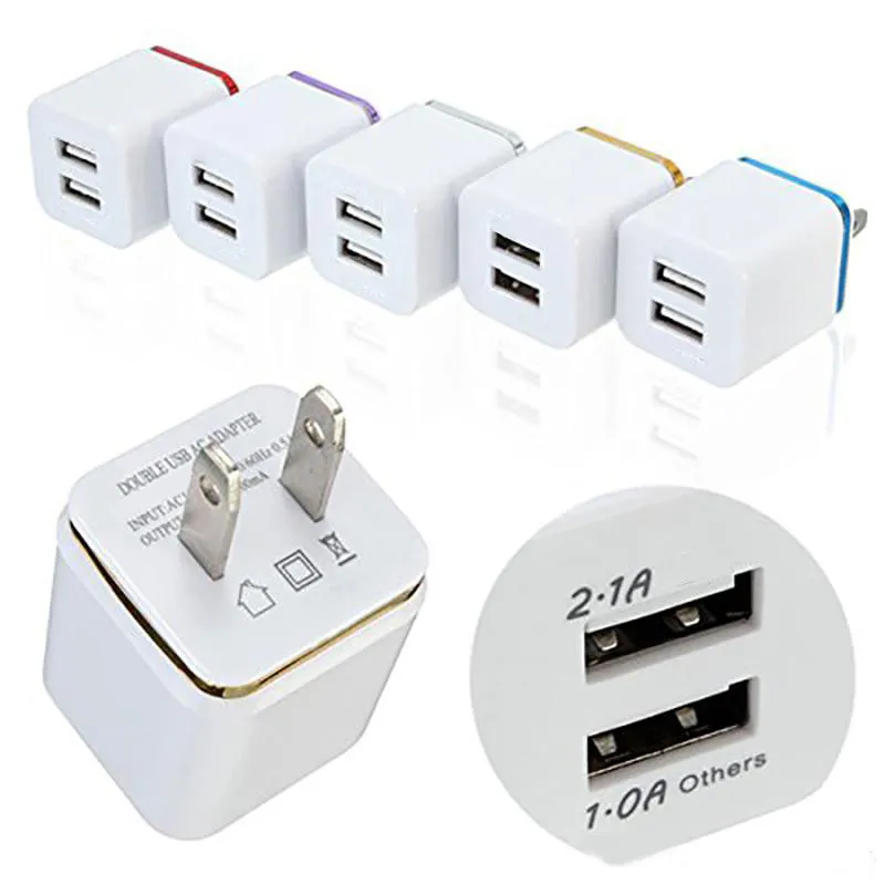 Cost-effective 5V 2.1+1A Double USB AC Travel US Wall ChargerS Plug Dual  For Samsung Galaxy HTC Smart Phone Adapter