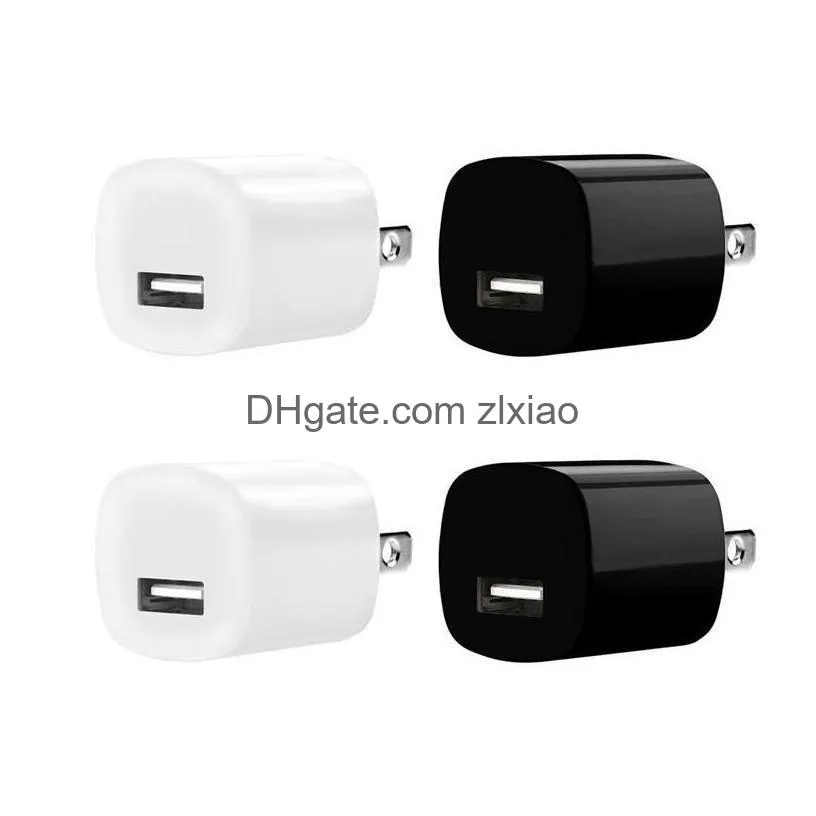 5v 1a us ac home travel wall  plug adapter for iphone samsung htc xiaomi android phone white black high quality phone chargers