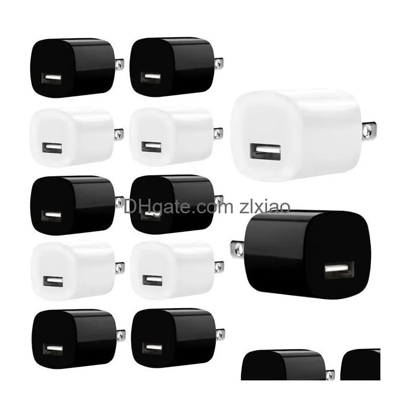 5v 1a us ac home travel wall  plug adapter for iphone samsung htc xiaomi android phone white black high quality phone chargers