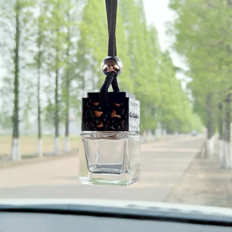 New 8ML Hanging Car Perfume Hollow Bottle Fragrance Diffuser Bottle Car Air Freshner Glass Essential Oil Bottle Car Decorations wholesale